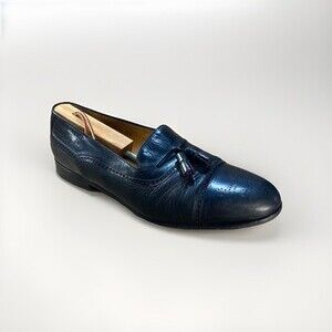 Mezlan Havana black Leather Dress Shoes Loafer‎ Tassel Spain Size 11 W 09-016421
